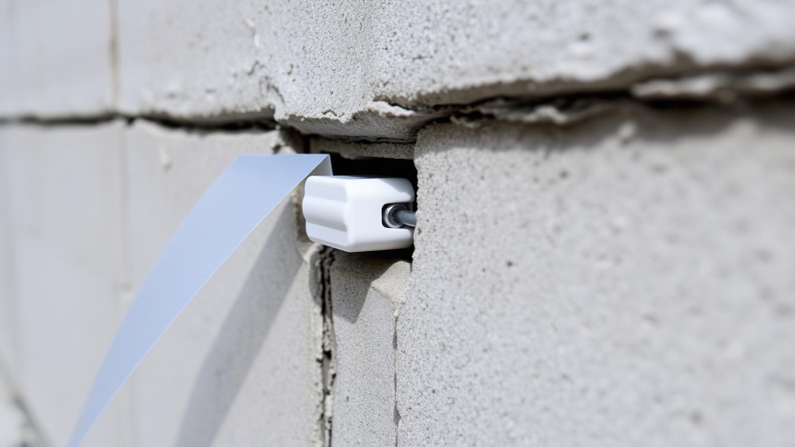 Waterstop tape set into a concrete construction joint